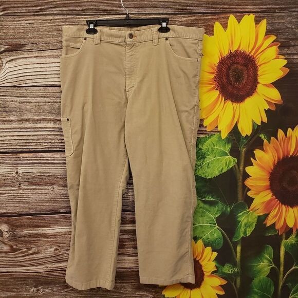L.L.bean mens tan corduroy pants 42X30 Preowned - Picture 1 of 5